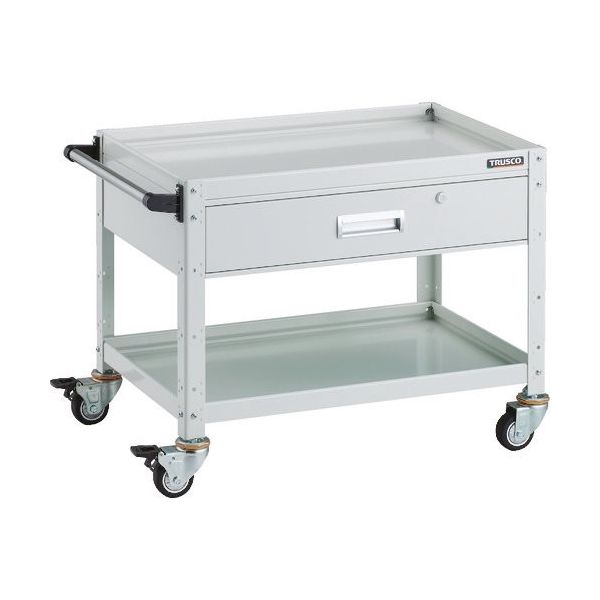 トラスコ中山 TRUSCO バーディワゴン 750×500 深型1段引出付 ウレタン車輪 ホワイト BDW-672YU-W 1台（直送品）