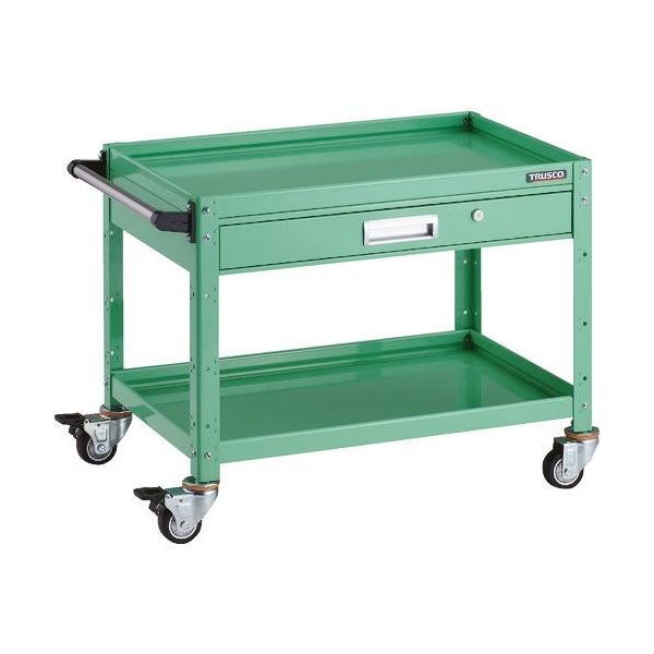 TRUSCO ツールワゴン バーディワゴン 750X500 引出付 ウレタン車輪 ヤンググリーン BDW-672VU-YG 1台（直送品）