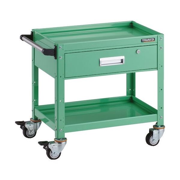 トラスコ中山 TRUSCO バーディワゴン 600×400 深型1段引出付 ウレタン車輪 ヤンググリーン BDW-662YU-YG 1台（直送品）