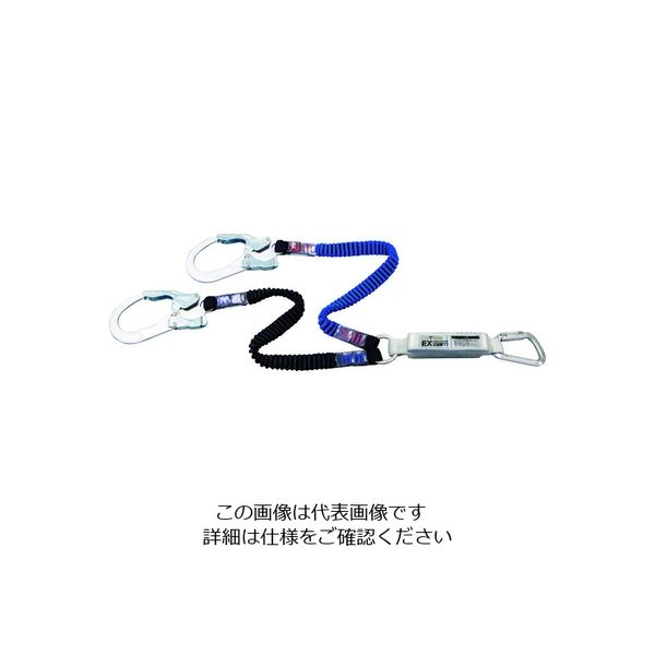サンコー タイタン EXーzero 伸縮ストラップ式 TYPEー1 ランヤードブラック/ブルー (ダブル)130kg HL-ZCW-130 1本（直送品）