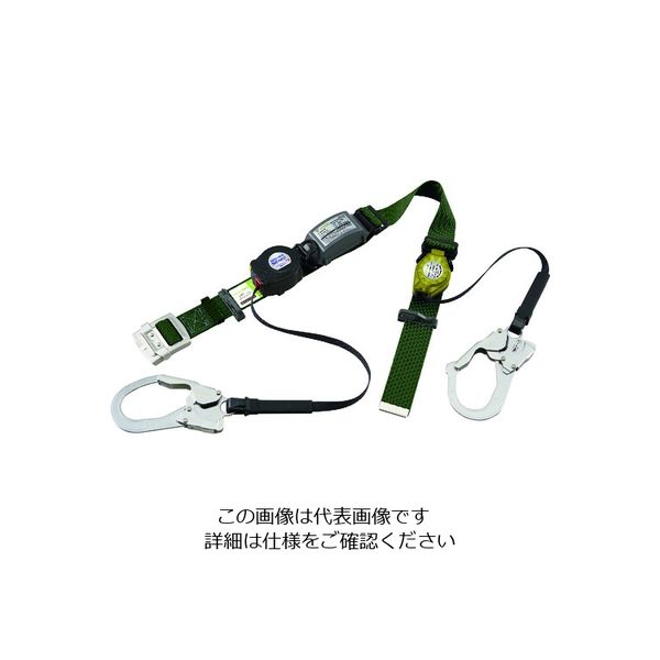 サンコー タイタン SLN505+RICOROーN補助ロープ ロック装置付巻取器式胴ベルト グリーン SLN505-RW-GR 1本 195-2152（直送品）