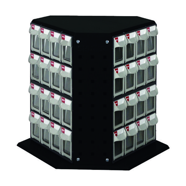 Shuter 回転パーツスタンド 430mm 48引出し 黒色 RFO-848-BK 1台(1個) 194-8052（直送品）