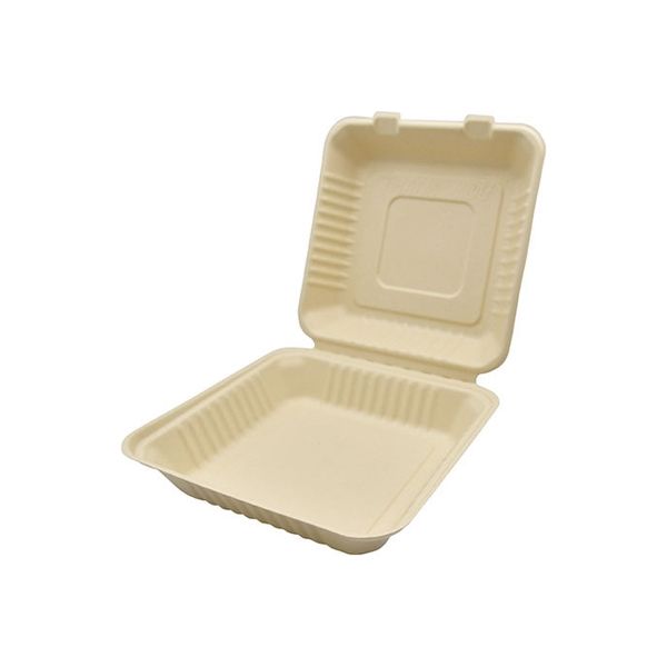 パックスタイル BB竹バガスランチトレー 230ー230 200枚(50×4) 649705（直送品）