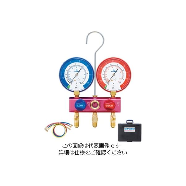 AーGas Japan R32、R410A用80Φゲージ付ボールバルブマニホールドキット FS-704A-1 1式（直送品）