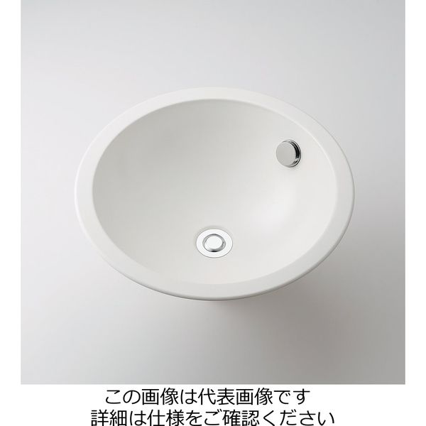 カクダイ 丸型洗面器 493ー128ーW 493-128-W 1個（直送品）