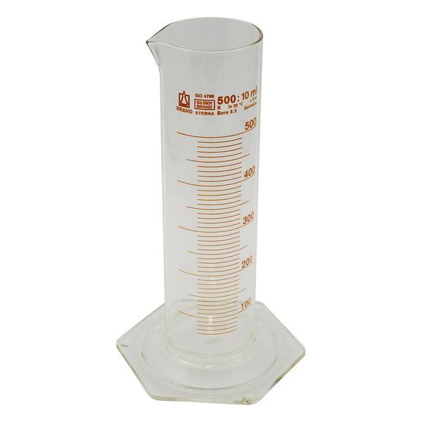 BRAND メスシリンダー(太型) 500mL 4-2447-04 1本（直送品）