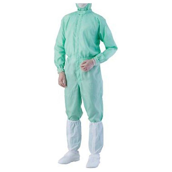 アズワン 異物混入対策ツナギ服 AS1401(男女兼用) グリーン M 4-2327-02 1着（直送品）