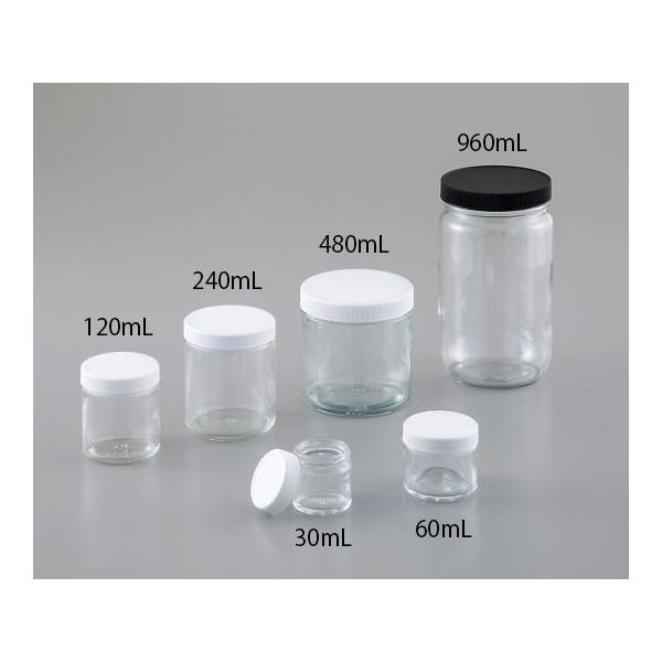 アズワン 広口ガラス瓶(クリーン処理済) 60mL 24本入 4-2904-02 1箱(24個)（直送品）