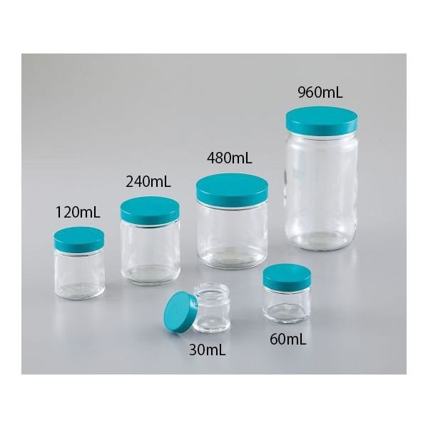 アズワン 広口ガラス瓶（バキューム処理済） 960mL 12本入 1箱（12個） 4-2905-06（直送品）