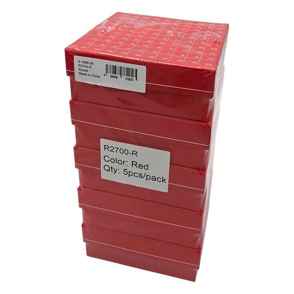 アズワン ヒンジ開閉フリーザーボックス(10×10) 赤 5個入 R2700-R 1パック(5個) 4-1866-06（直送品）