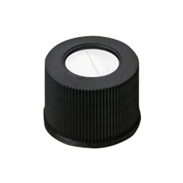 アズワン オートサンプラー用バイアル用 黒キャップ+セプタム(PTFE/シリコン) 100個入 4008237 1袋(100個)（直送品）