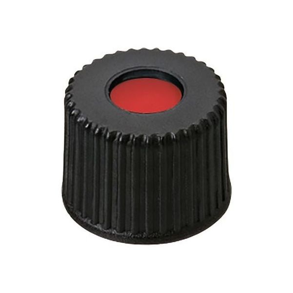 アズワン オートサンプラー用バイアル用 黒キャップ+セプタム(PTFE/シリコン/PTFE) 100個入 4008207 1袋(100個)（直送品）