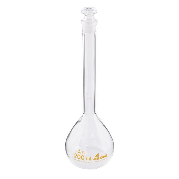 アズワン メスフラスコ(JCSS校正付) 白 200mL 1-8565-07-24 1本（直送品）