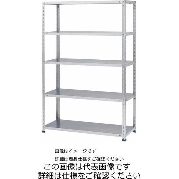 ステンレス軽量棚 SUS304 H1800×W1800×D450 (天地5段) SUS304H1800XW1800XD450-5 1台(1個)（直送品）