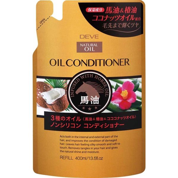 熊野油脂 ディブ 3種のオイル コンディショナー（馬油・椿油・ココナッツオイル） 4513574024328 1セット（400ML×12）（直送品）