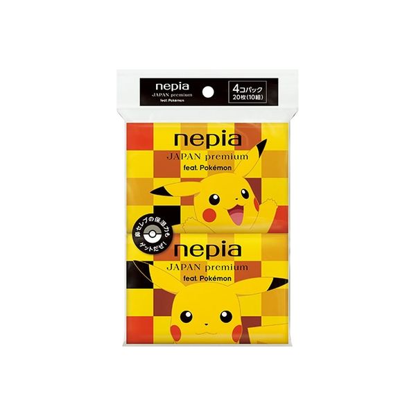 王子ネピア ネピア JAPAN premium feat. Pokemon ポケットティシュ　1セット（20枚(10組)×4個入）×20（直送品）