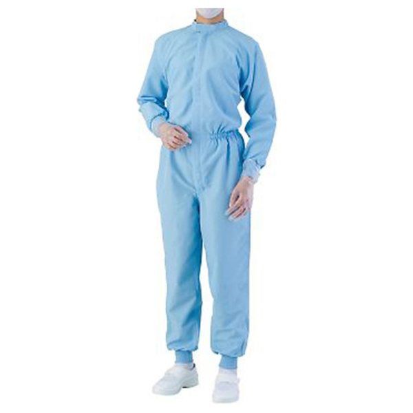 東洋リントフリー 快適清涼クリーンウェアツナギ服 3A2404 男女兼用 ブルー M 3A2404-B 1枚 4-2332-02（直送品）