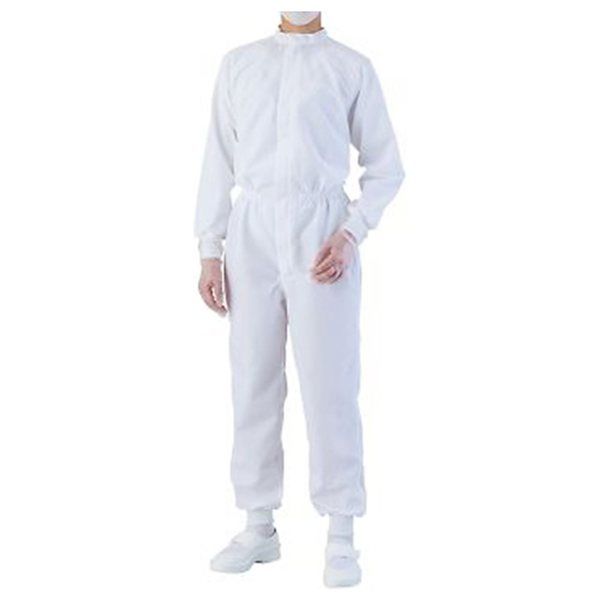 東洋リントフリー 快適清涼クリーンウェアツナギ服 3A2404 男女兼用 ホワイト M 3A2404-KW 1枚 4-2331-02（直送品）