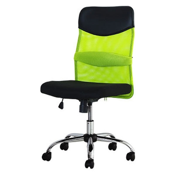 Netforce オフィスチェア デスクチェア メッシュ ミドルバック 肘なし 腰痛対策 グリーン 1脚（直送品）
