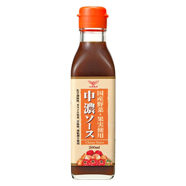 ハグルマ 国産野菜・果実使用 中濃ソース 200ml 1本