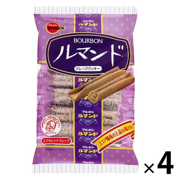 ブルボン ルマンド 12本 ＜サクッと香ばしいクレープクッキー＞ 4袋