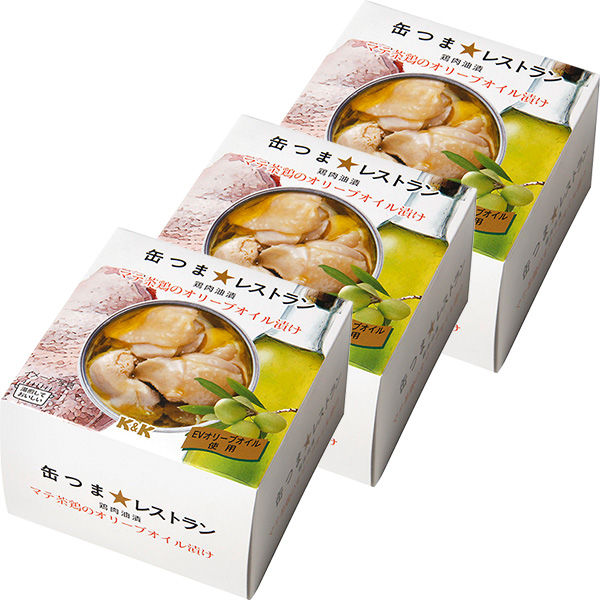 国分グループ本社 KK 缶つま マテ茶鶏のオリーブオイル漬け 1セット（3個）