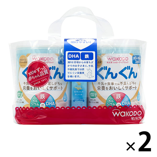 【9ヵ月頃から】WAKODO（和光堂）フォローアップミルク ぐんぐん 大缶2缶パック（830g×2缶） 2個　アサヒグループ食品 粉ミルク