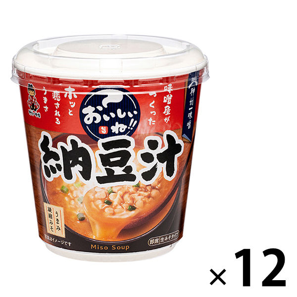 神州一味噌　おいしいね！！ 納豆汁 即席みそ汁 カップタイプ　1セット（12個）