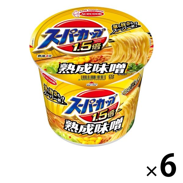 カップ麺 スーパーカップ1.5倍 みそラーメン 1セット（6個