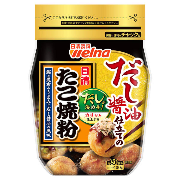 日清製粉ウェルナ 日清 だし醤油仕立てのたこ焼粉 (400g) ×1個 - アスクル