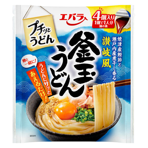 エバラ食品工業 プチッとうどん 釜玉うどん 23g×4個 1袋