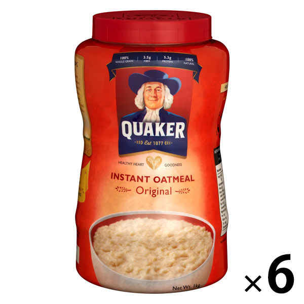 QUAKER（クエーカー） インスタントオートミールオリジナル 1kg 1セット（6個） シリアル - アスクル