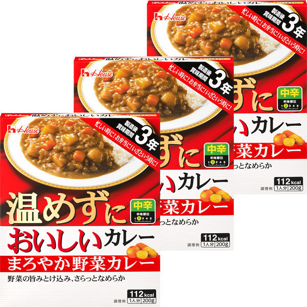 ハウス食品 温めずにおいしいカレー まろやか野菜カレー 1セット（3個）