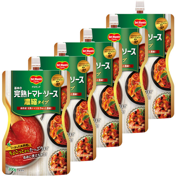 デルモンテ 基本の完熟トマトソース 濃縮タイプ 200g 1セット（5個）