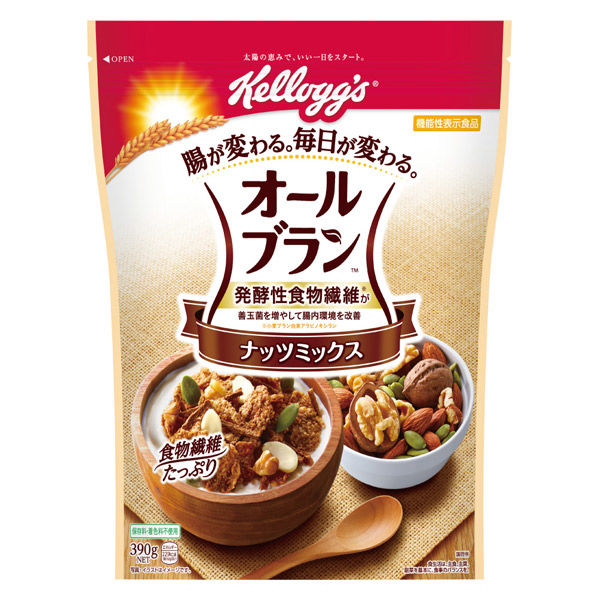 日本ケロッグ オールブラン ナッツミックス 390g 1袋 機能性表示食品　シリアル