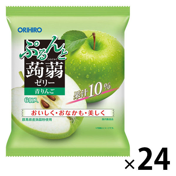 ぷるんと蒟蒻ゼリーパウチ 青りんご 1セット（24袋） オリヒロ 栄養補助ゼリー