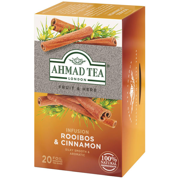 【ノンカフェイン】 【ハーブティー】AHMAD TEA (アーマッドティー）ルイボス&シナモン ティーバッグ 1箱（20バッグ入）