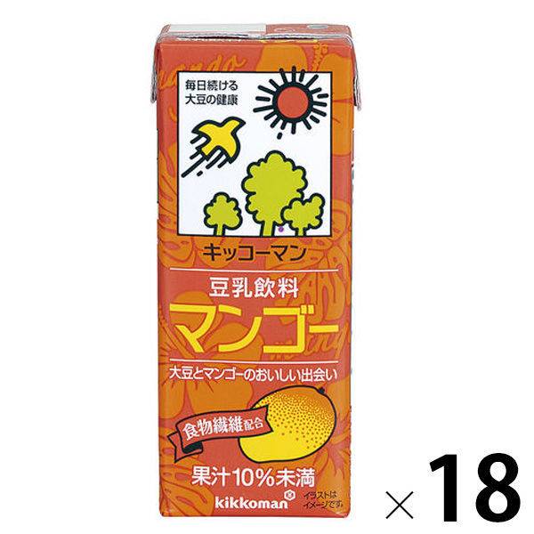 キッコーマン 豆乳飲料 マンゴー 200ml 1箱（18本入）