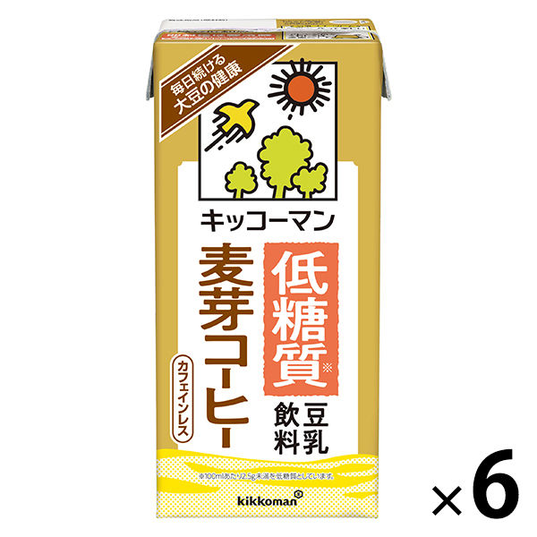 キッコーマン 低糖質調整豆乳 麦芽コーヒー 1000ml 1箱（6本入）