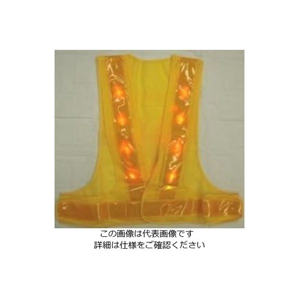 エース神戸 黄LED 安全ベスト 8，000mcd 黄LED×16個使用 黄×黄 LED-YY-Y 1着（直送品）