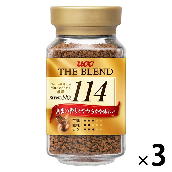 【インスタントコーヒー】UCC上島珈琲　ザ・ブレンド114　瓶　1セット（90ｇ×3本）