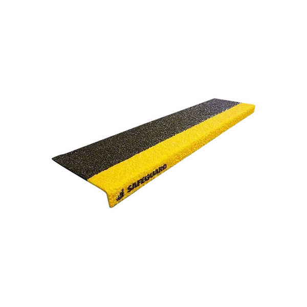 セーフラン安全用品 階段用滑り止めカバー　609×150×25mm　黒黄　木材設置用ネジ付属 12087-W 1個（直送品）