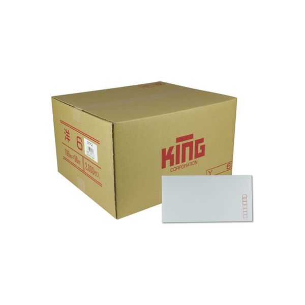 キングコーポレーション 洋形6号 100g 白 100枚入×20箱 140111（直送品）