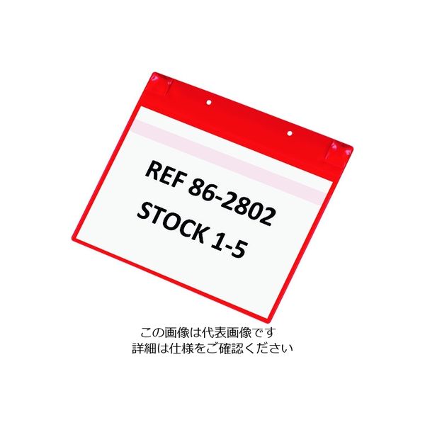 TARIFOLD PVCポケット(マグネットタイプ)A4横型 レッド 170113 1セット(5枚) 195-1761（直送品）