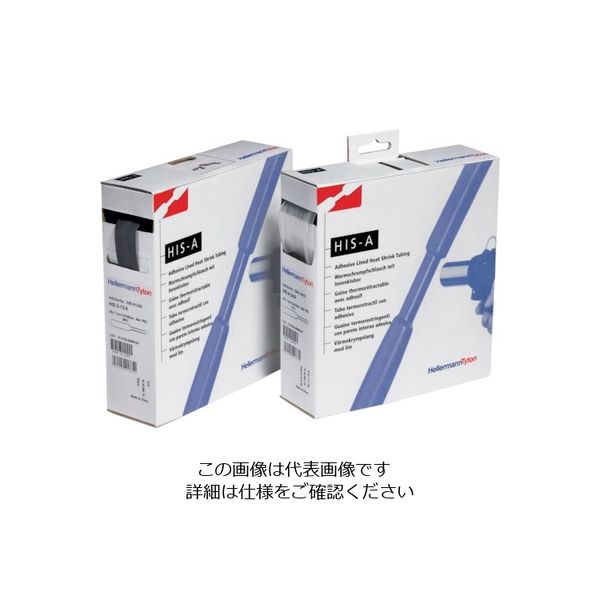 ヘラマンタイトン 熱収縮チューブ HISーAシリーズ (接着剤付き) HIS-A-24/8-BK 1巻 118-0186（直送品）