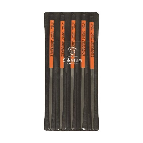 ツボサン 組ヤスリ 5本組 角 油目 KA005-04 1セット(5本) 852-8224（直送品）