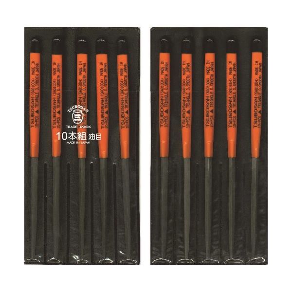 ツボサン 組ヤスリ 10本組 三角 油目 SA010-04 1セット(10本) 852-8692（直送品）
