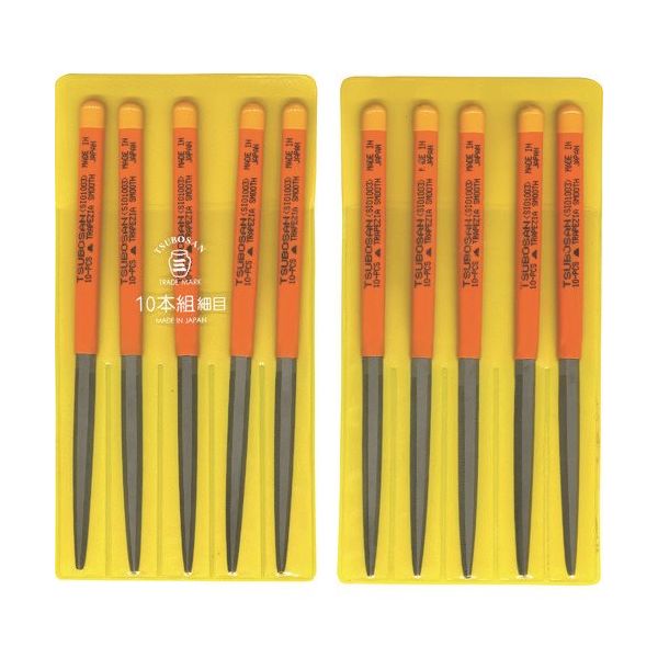 ツボサン 組ヤスリ 10本組 シノギ 細目 SI010-03 1セット(10本) 852-8762（直送品）