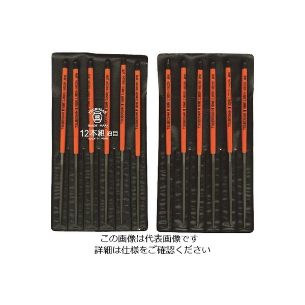 ツボサン 組ヤスリ 12本組 角 油目 KA012-04 1セット(12本) 852-8234（直送品）