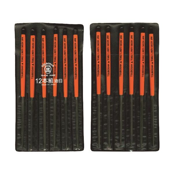 ツボサン 組ヤスリ 12本組 三角 油目 SA012-04 1セット(12本) 852-8696（直送品）